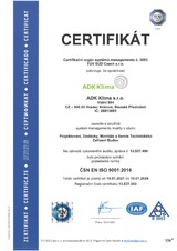 Certifikace ISO 9001 - 2021